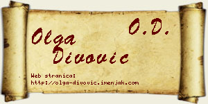 Olga Divović vizit kartica